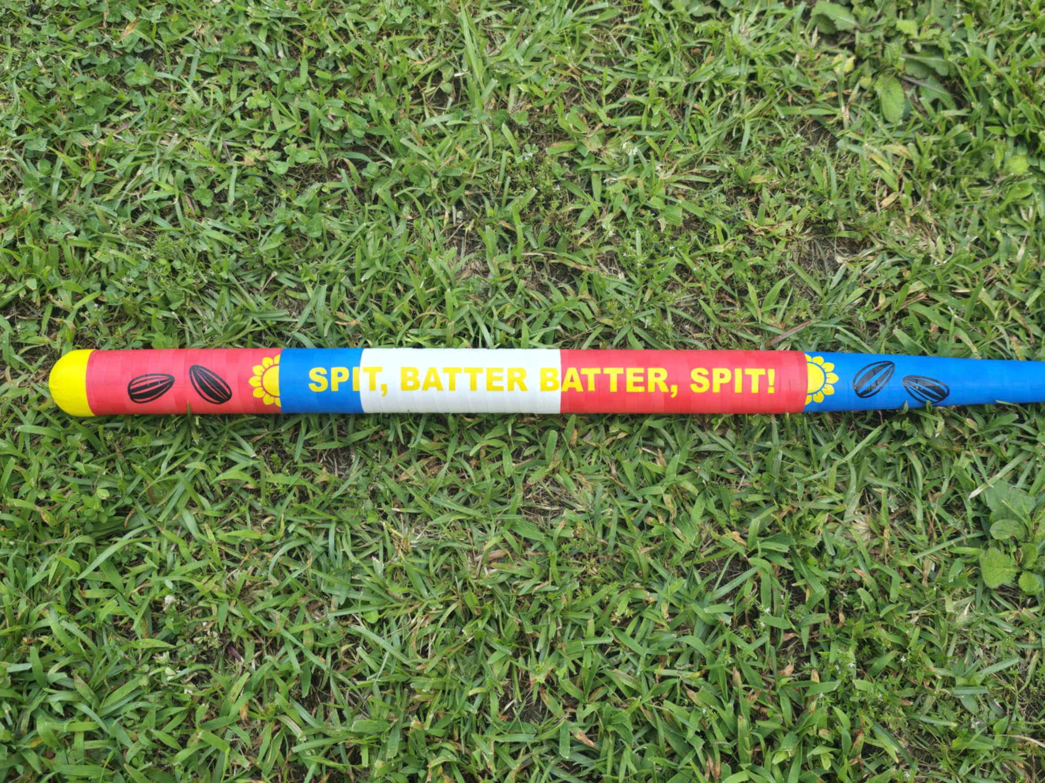 Sunflower Seeds Taped Plastic Baseball Bat