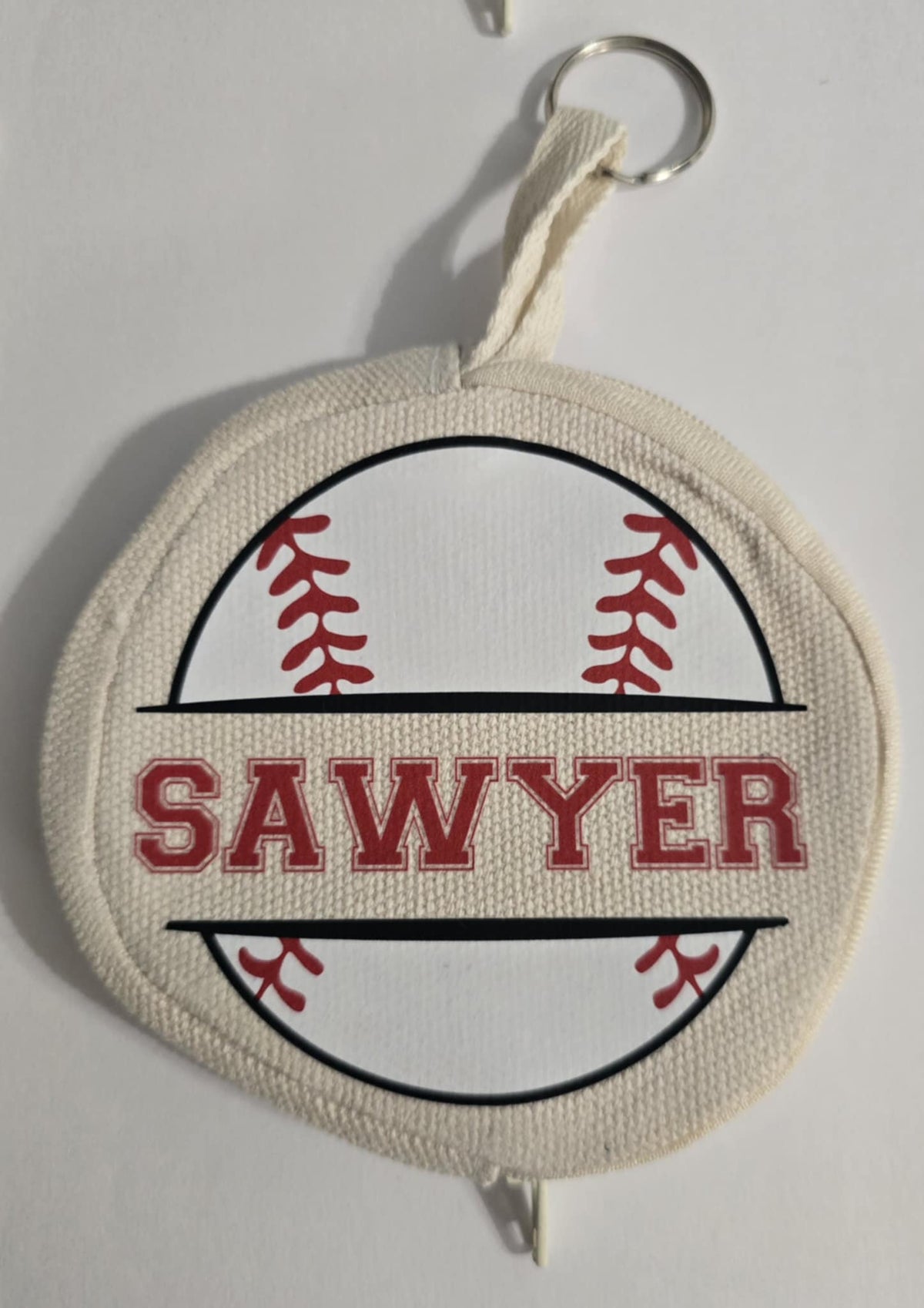 Custom Circle Baseball Zipper Pouch