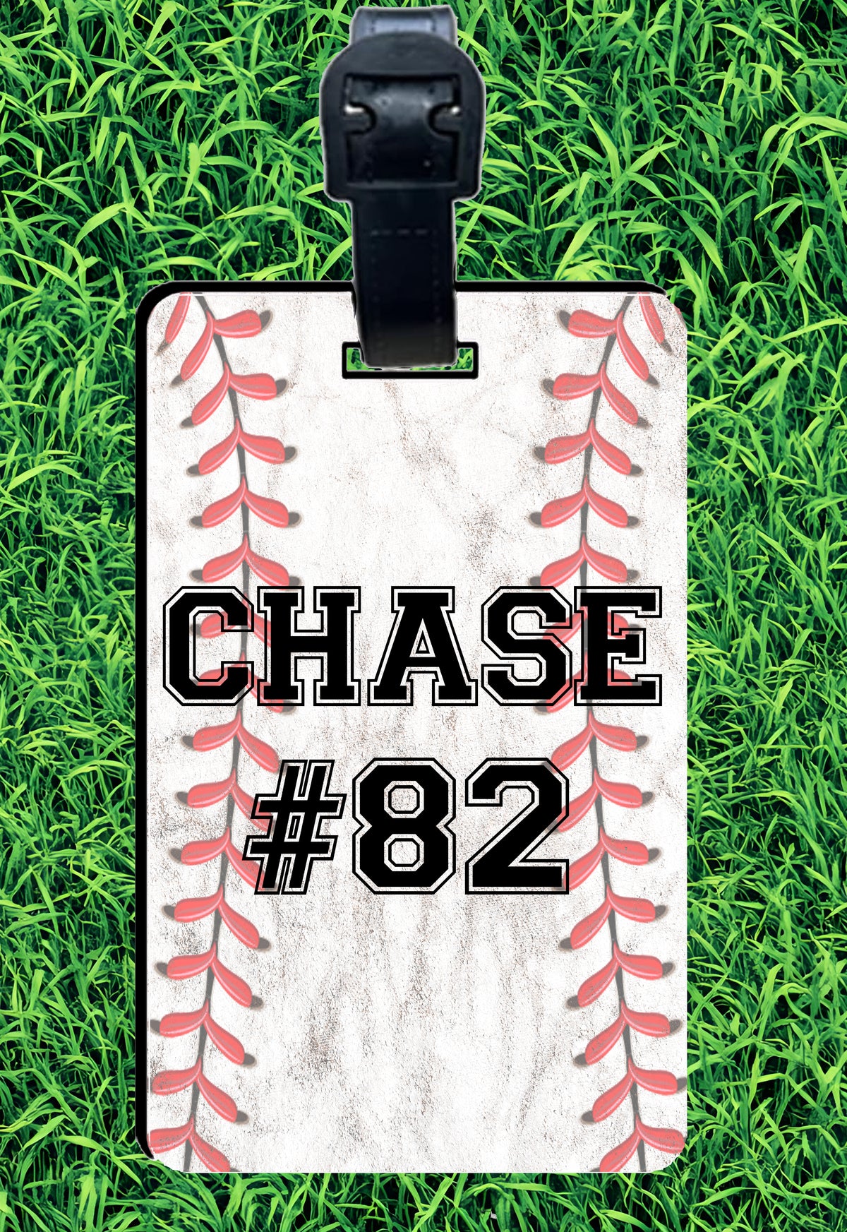 Custom Rectangle Baseball Bag Tag