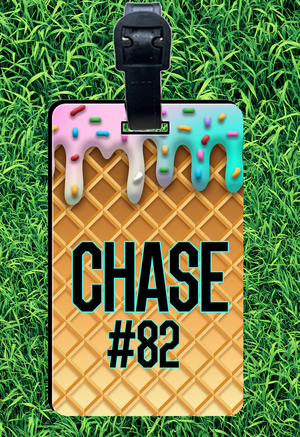 Custom Drip Rectangle Baseball Bag Tag