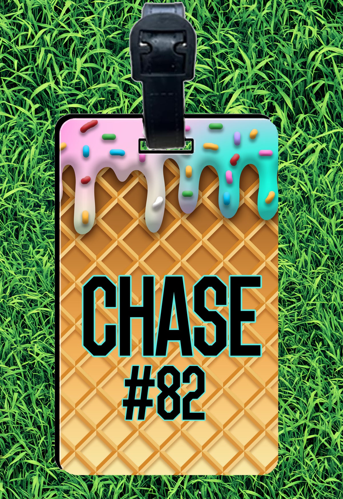 Custom Drip Rectangle Baseball Bag Tag