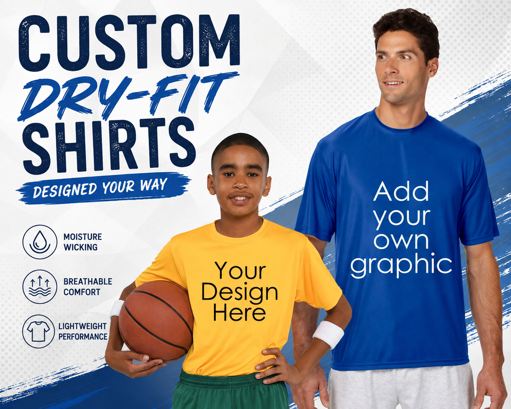Custom Dry Fit Shirts for Kids & Adults