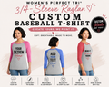 Custom Women’s Perfect Tri® 3/4-Sleeve Baseball Raglan T-Shirt
