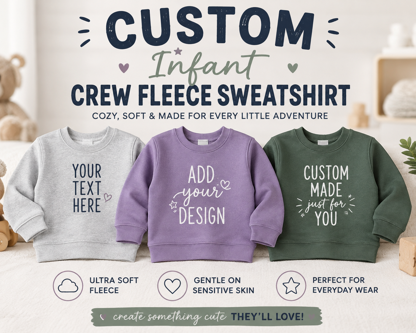 Custom Infant Fleece Sweatshirt
