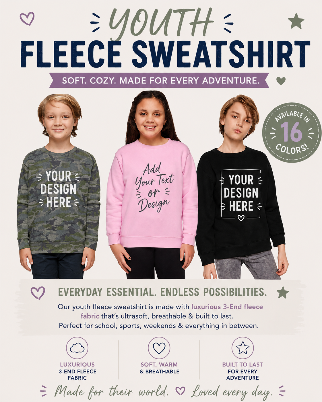Custom Youth Fleece Sweatshirt