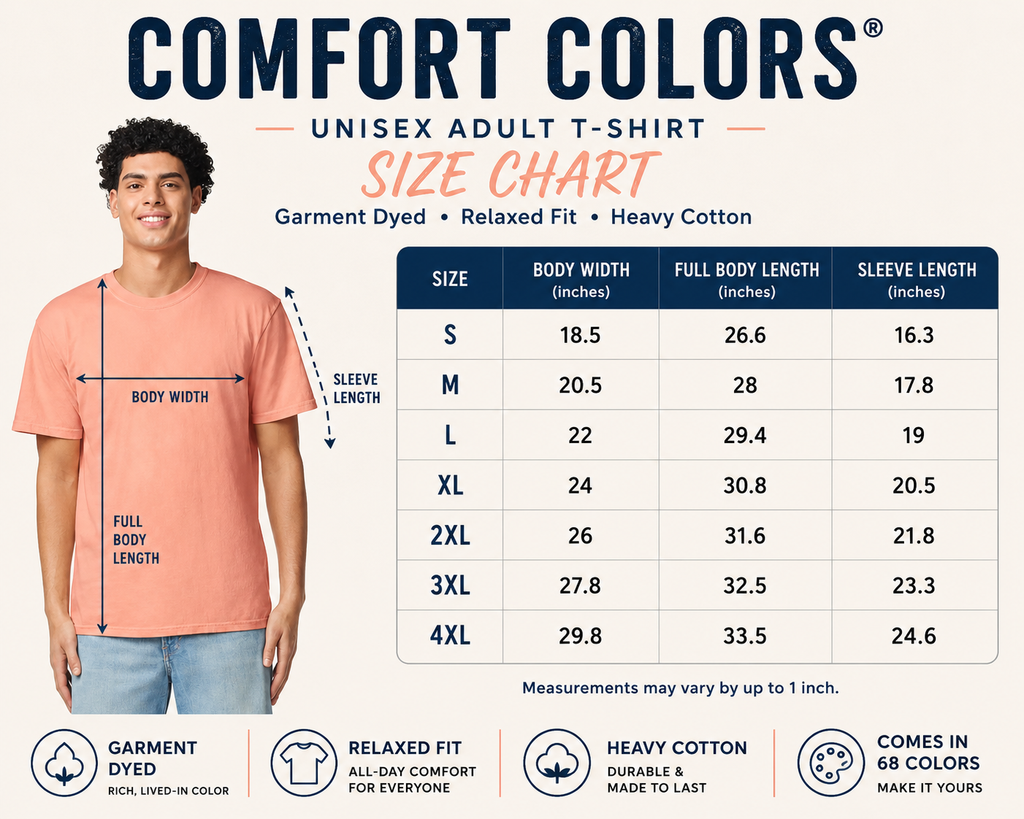 Custom Adult Unisex Comfort Colors T-Shirt