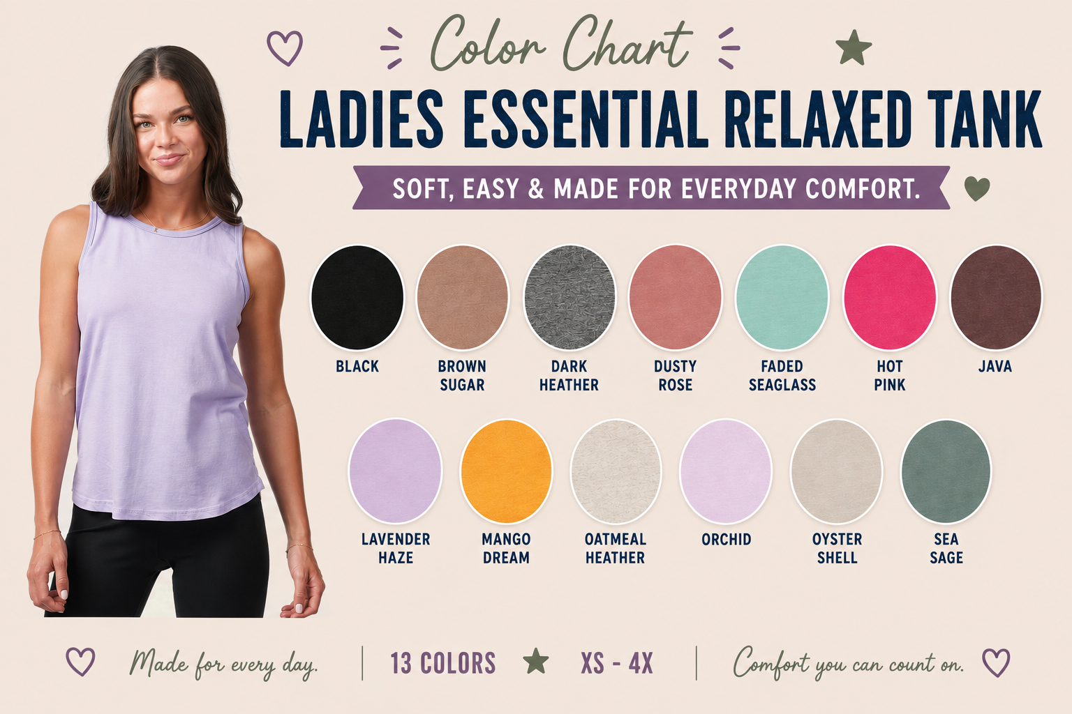 Custom Ladies Essential Relaxed Tank