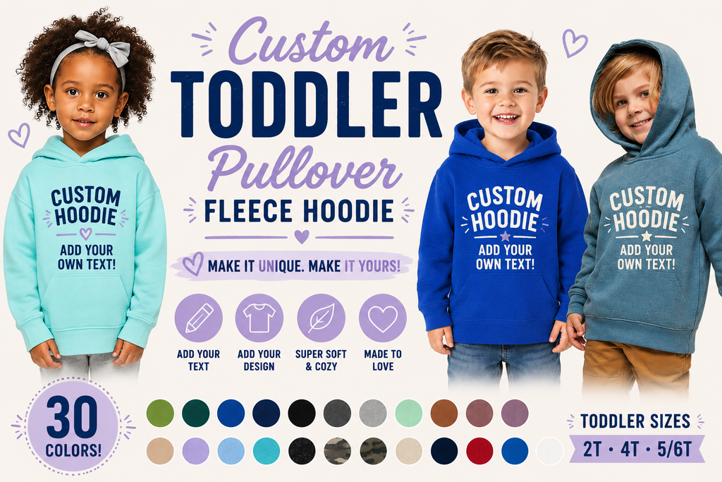Custom Toddler Pullover Fleece Hoodie