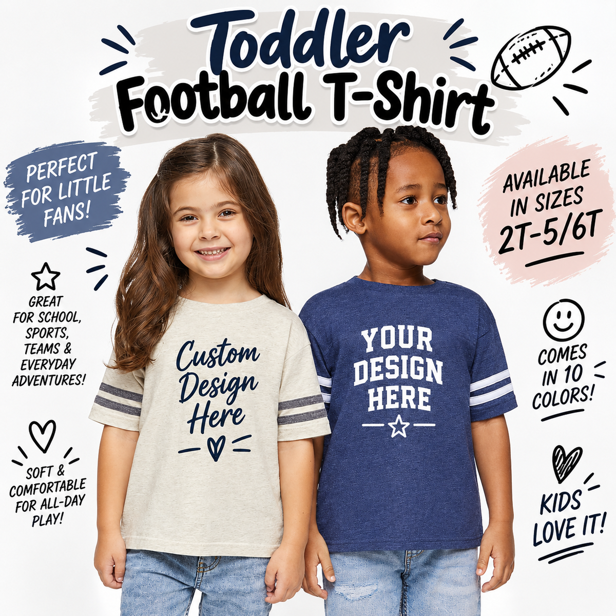Custom Toddler Football T-Shirt
