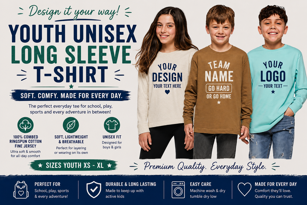 Custom Youth Jersey Long Sleeve T-Shirt