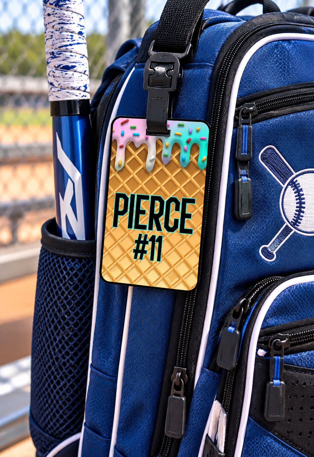 Custom Drip Rectangle Baseball Bag Tag