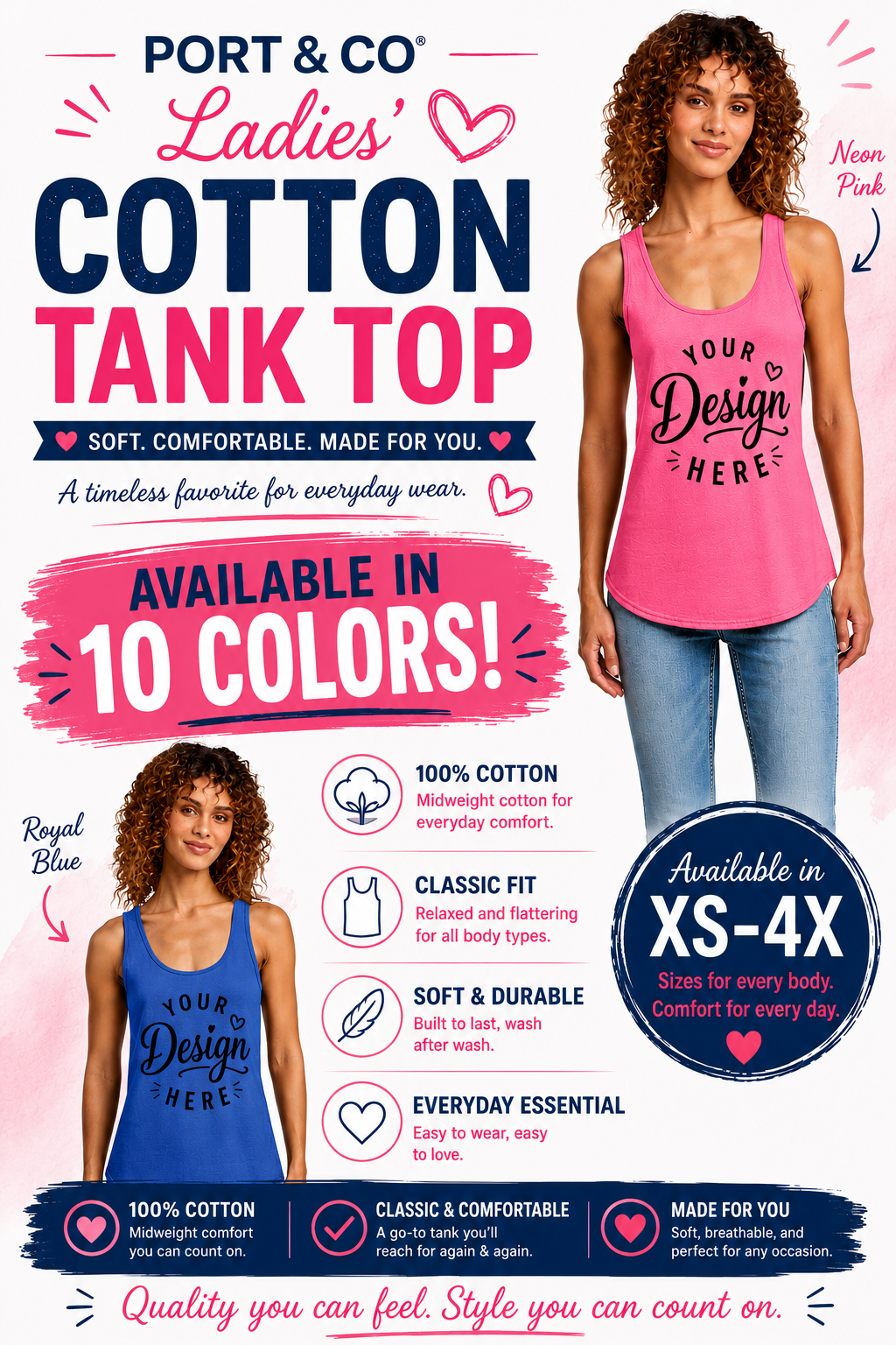 Custom Ladies Cotton Tank Top