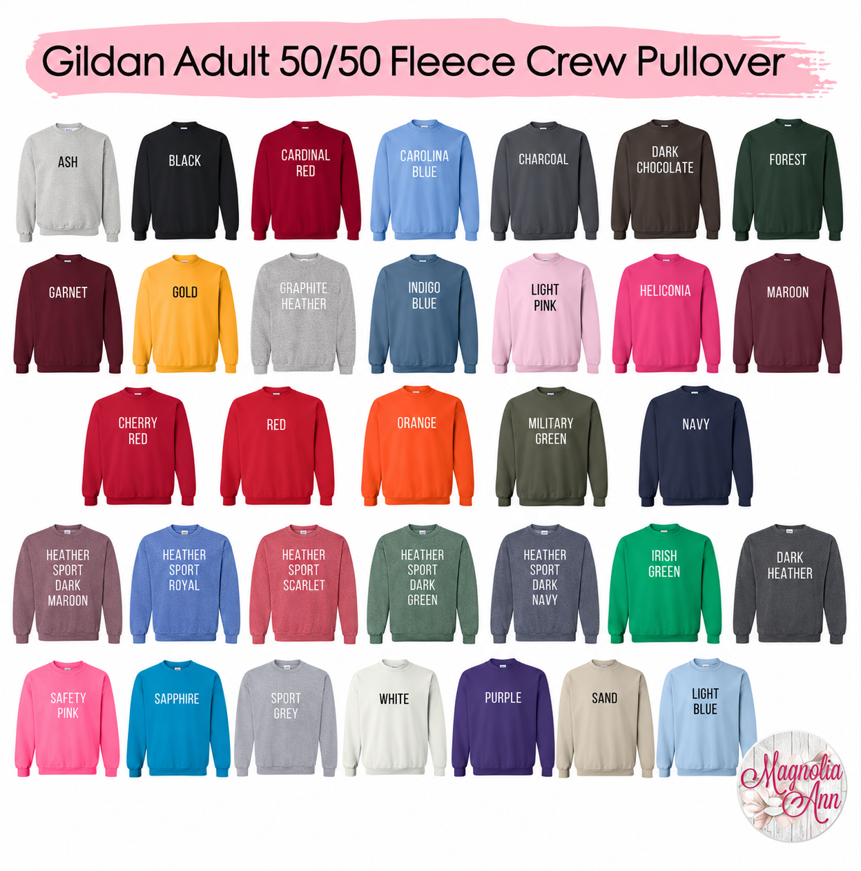 Custom Adult Pullover 50/50 Crew Neck Sweatshirt