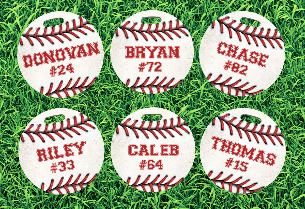 Custom Circle Baseball Bag Tag
