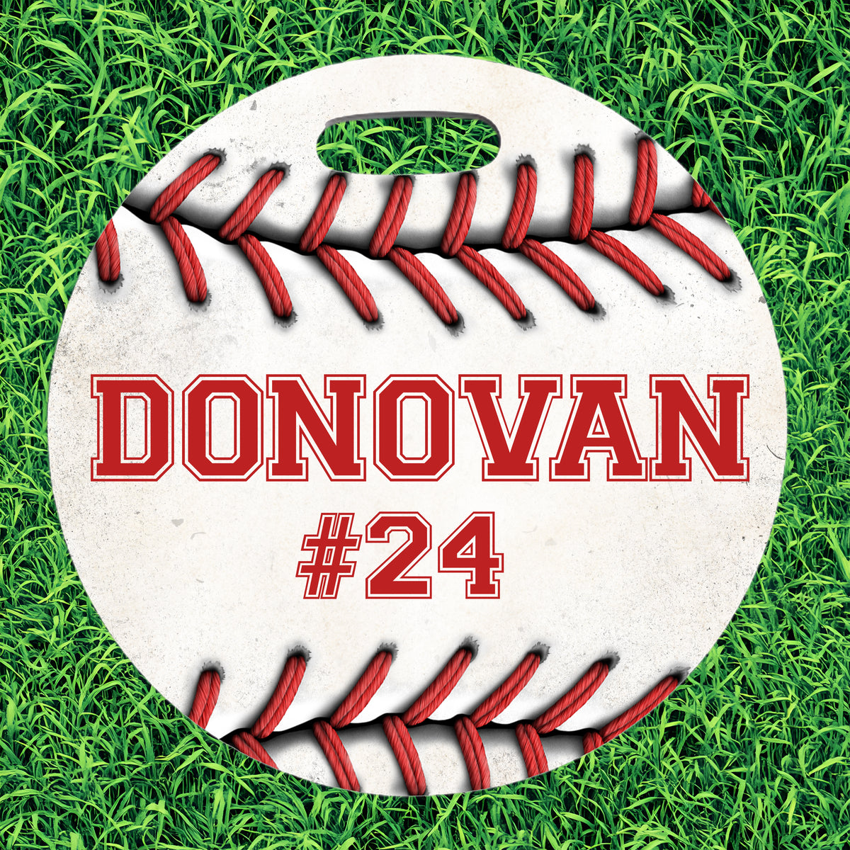 Custom Circle Baseball Bag Tag