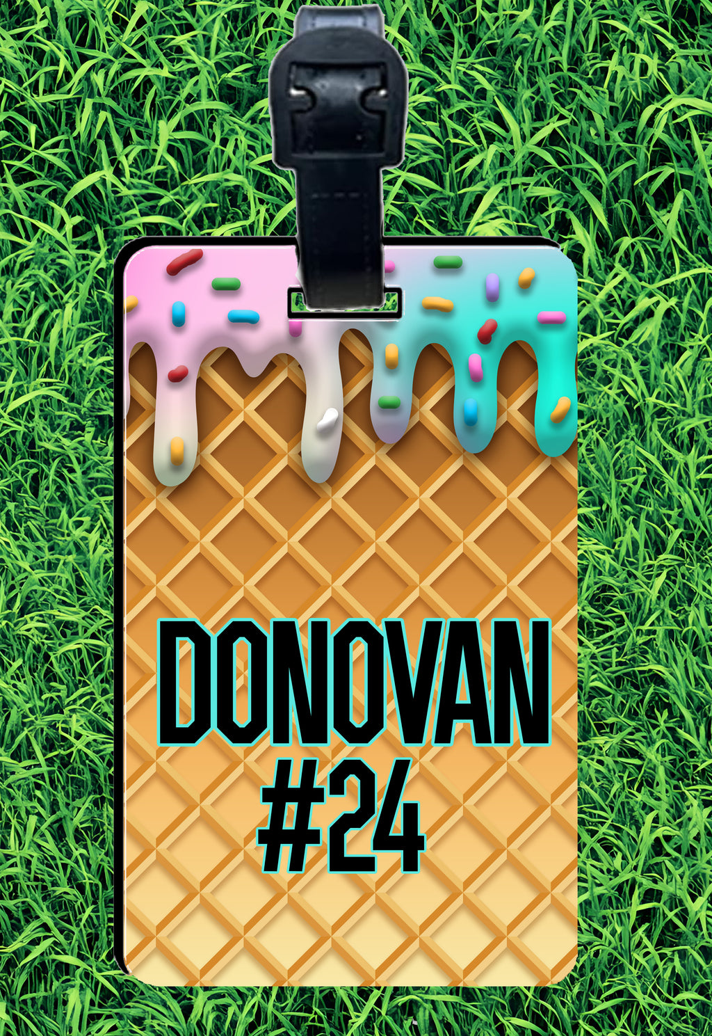 Custom Drip Rectangle Baseball Bag Tag