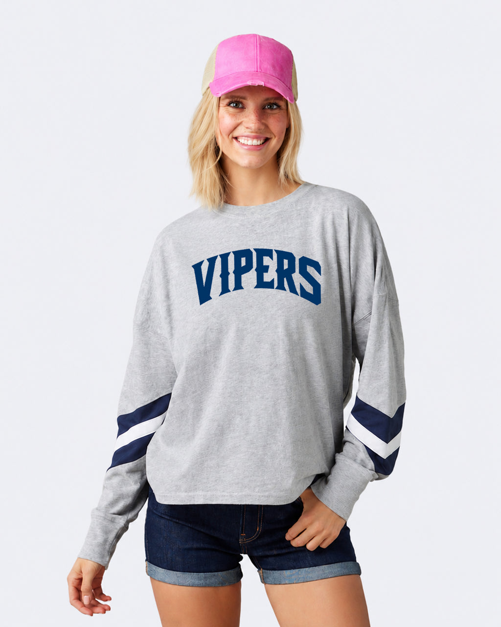 Vipers Ladies Essential Boxy Varsity Long Sleeve Tee