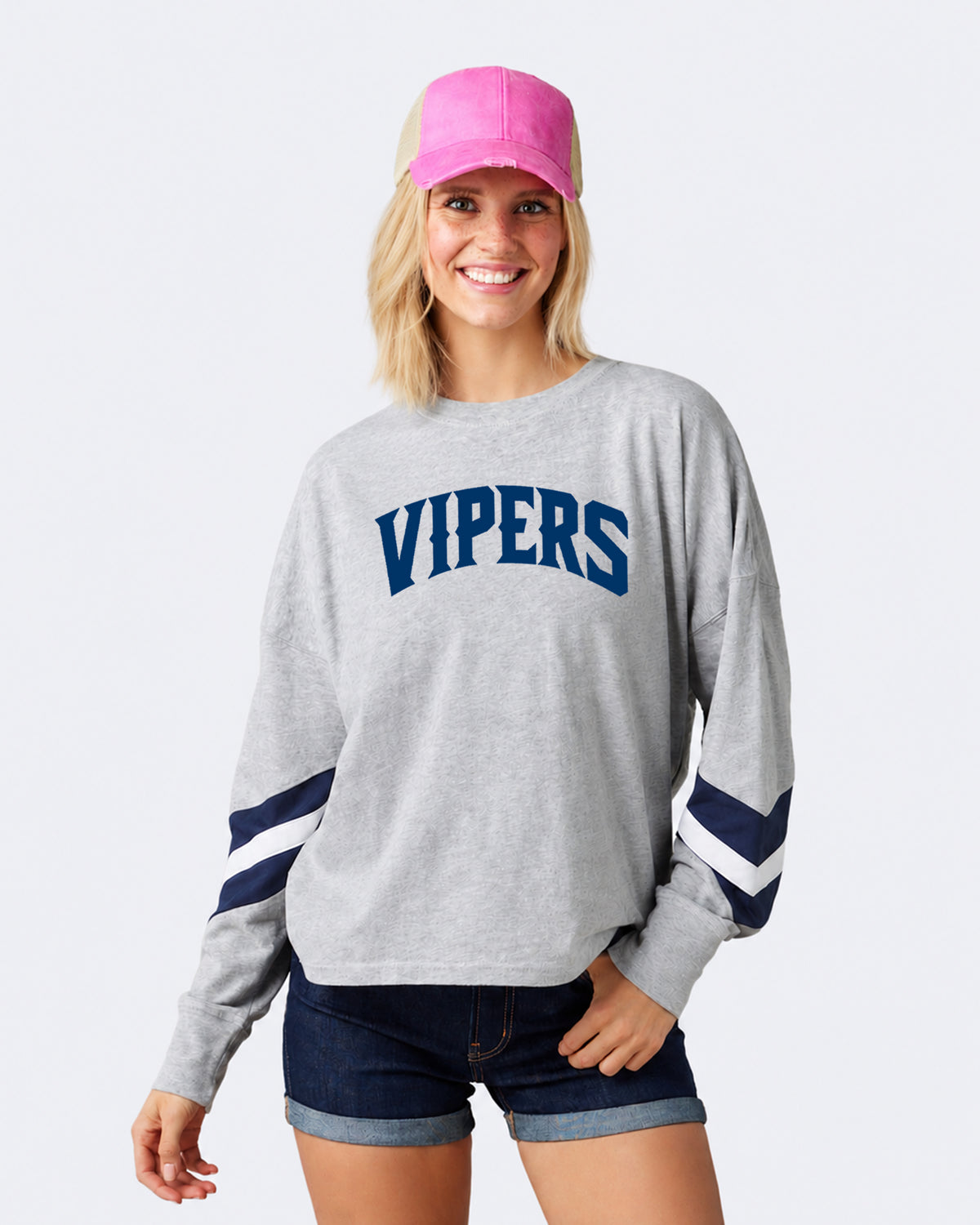 Vipers Ladies Essential Boxy Varsity Long Sleeve Tee