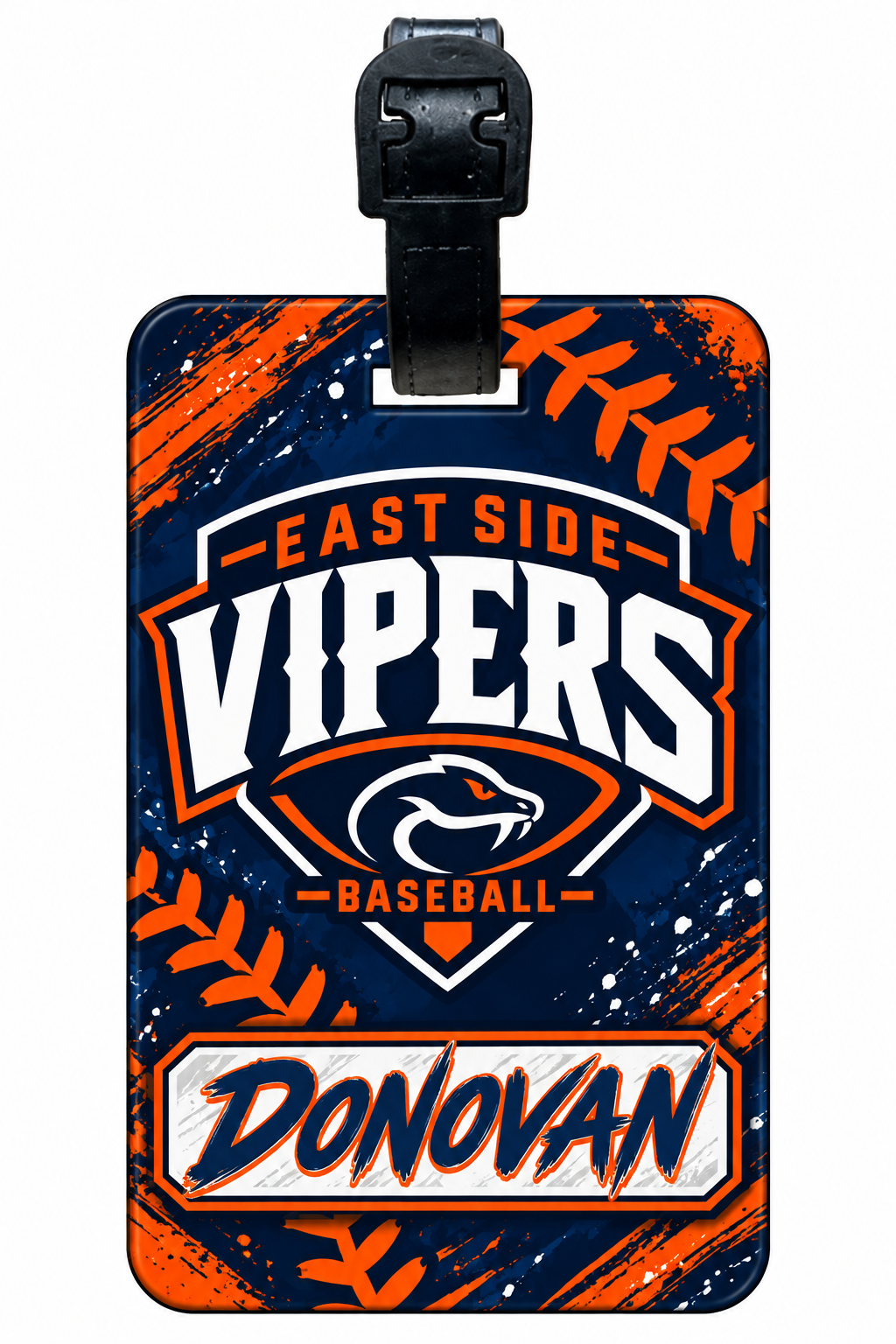 Custom Vipers Rectangle Baseball Bag Tag