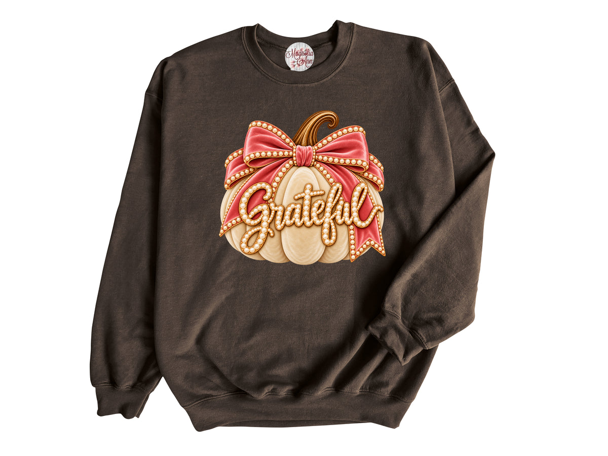 Grateful Velvet Pumpkin Pullover Sweatshirt