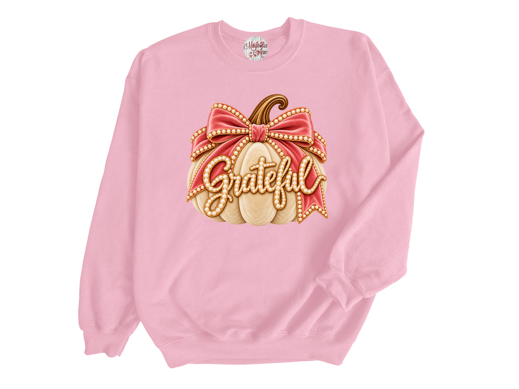 Grateful Velvet Pumpkin Pullover Sweatshirt