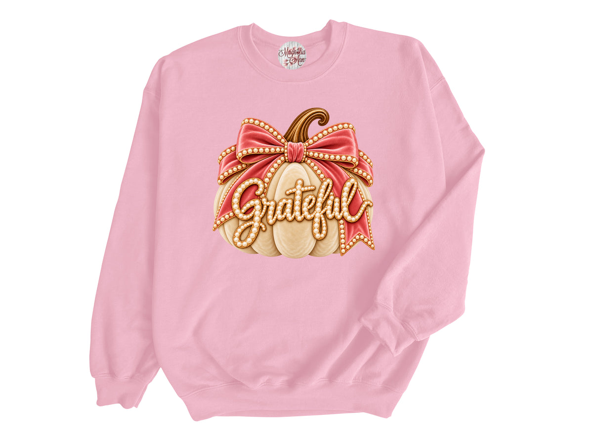 Grateful Velvet Pumpkin Pullover Sweatshirt