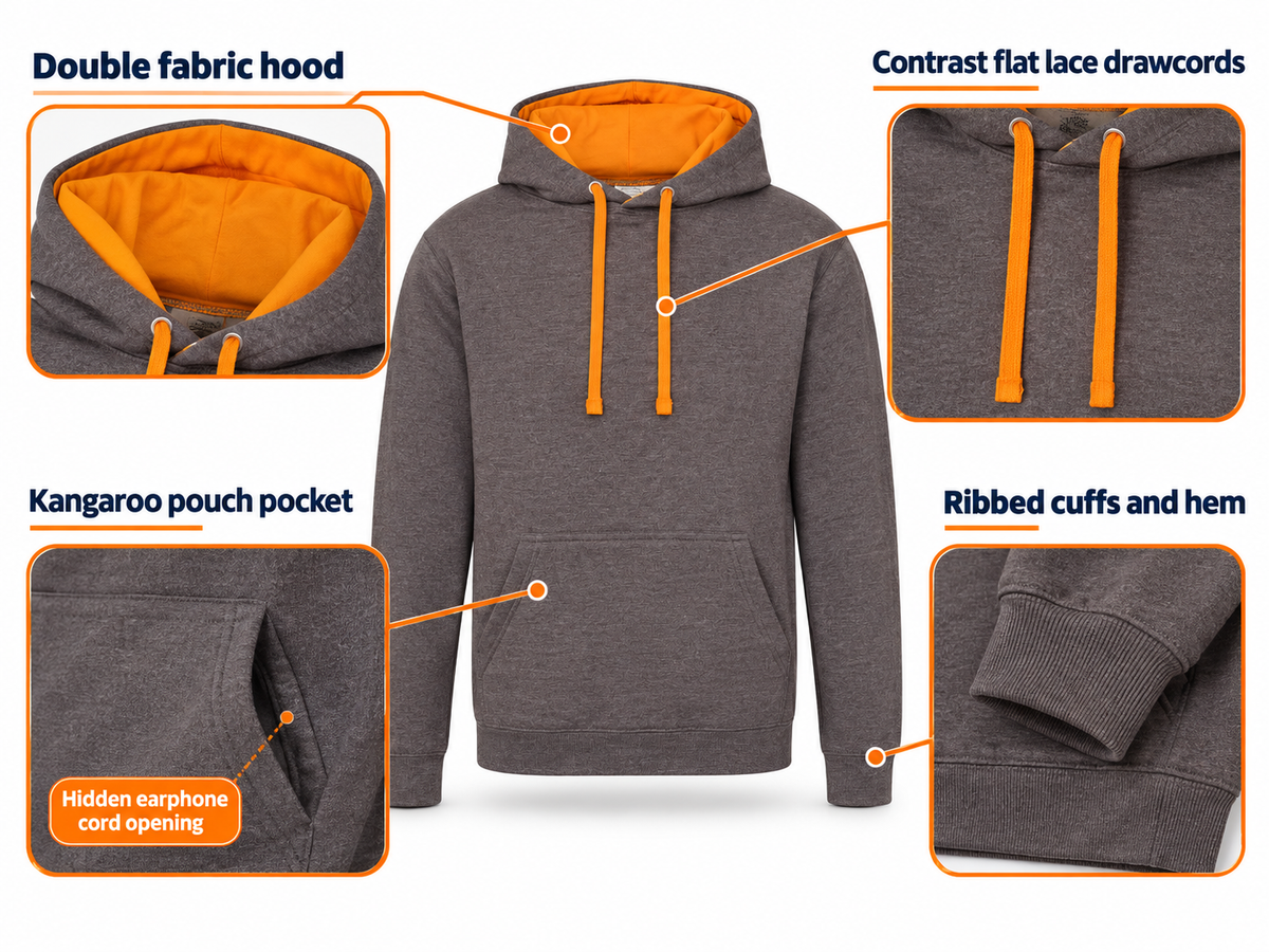 Unisex Adult Varsity Contrast Hoodie
