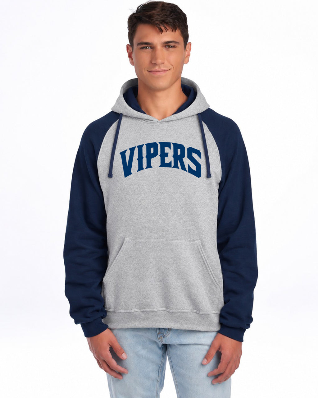 Vipers Unisex Color-Block Raglan Hooded Sweatshirt