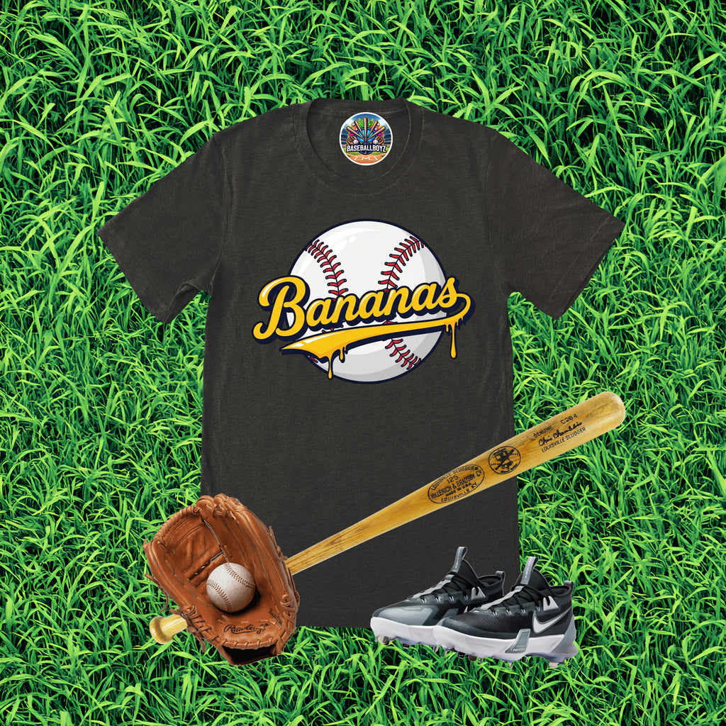 Bananas Baseball Drip Team Graphic T-Shirt
