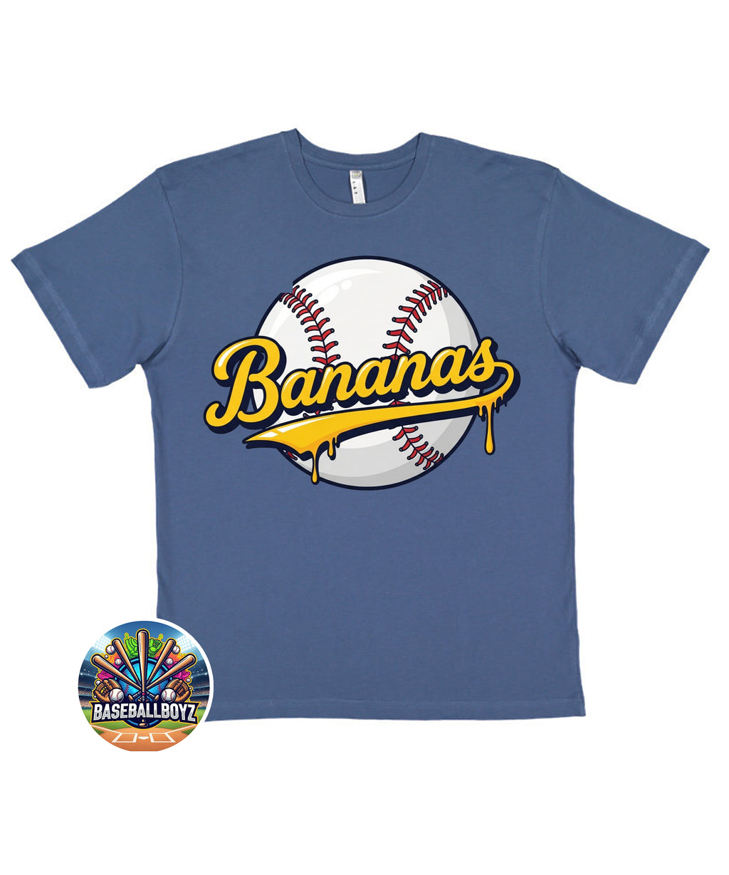 Bananas Baseball Drip Team Graphic T-Shirt