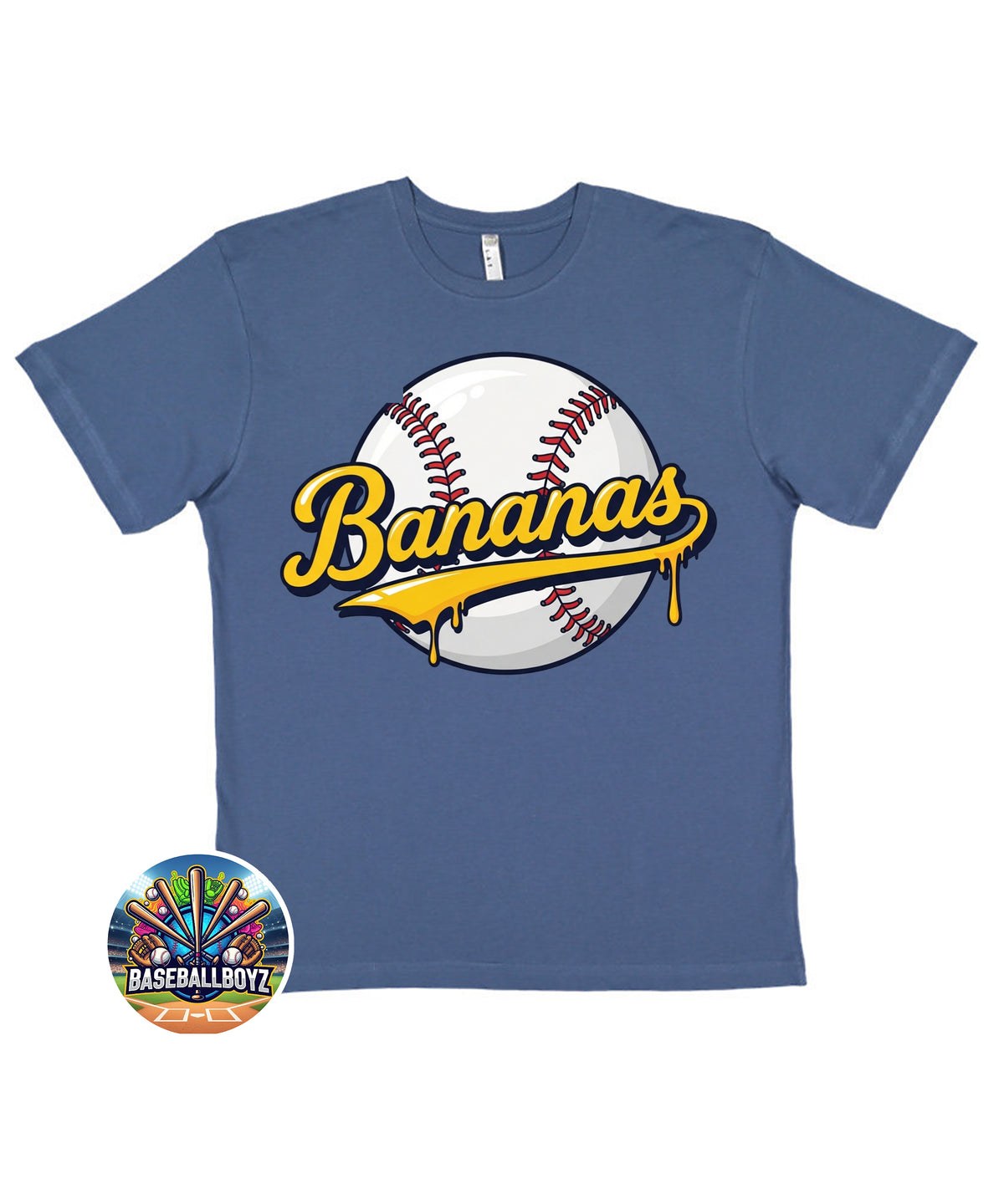 Bananas Baseball Drip Team Graphic T-Shirt