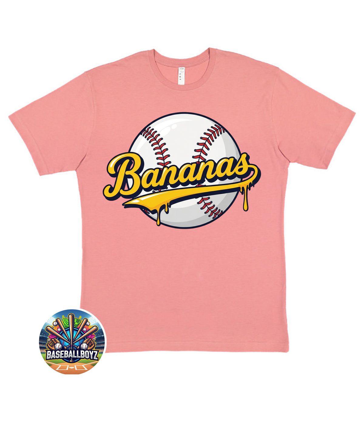 Bananas Baseball Drip Team Graphic T-Shirt