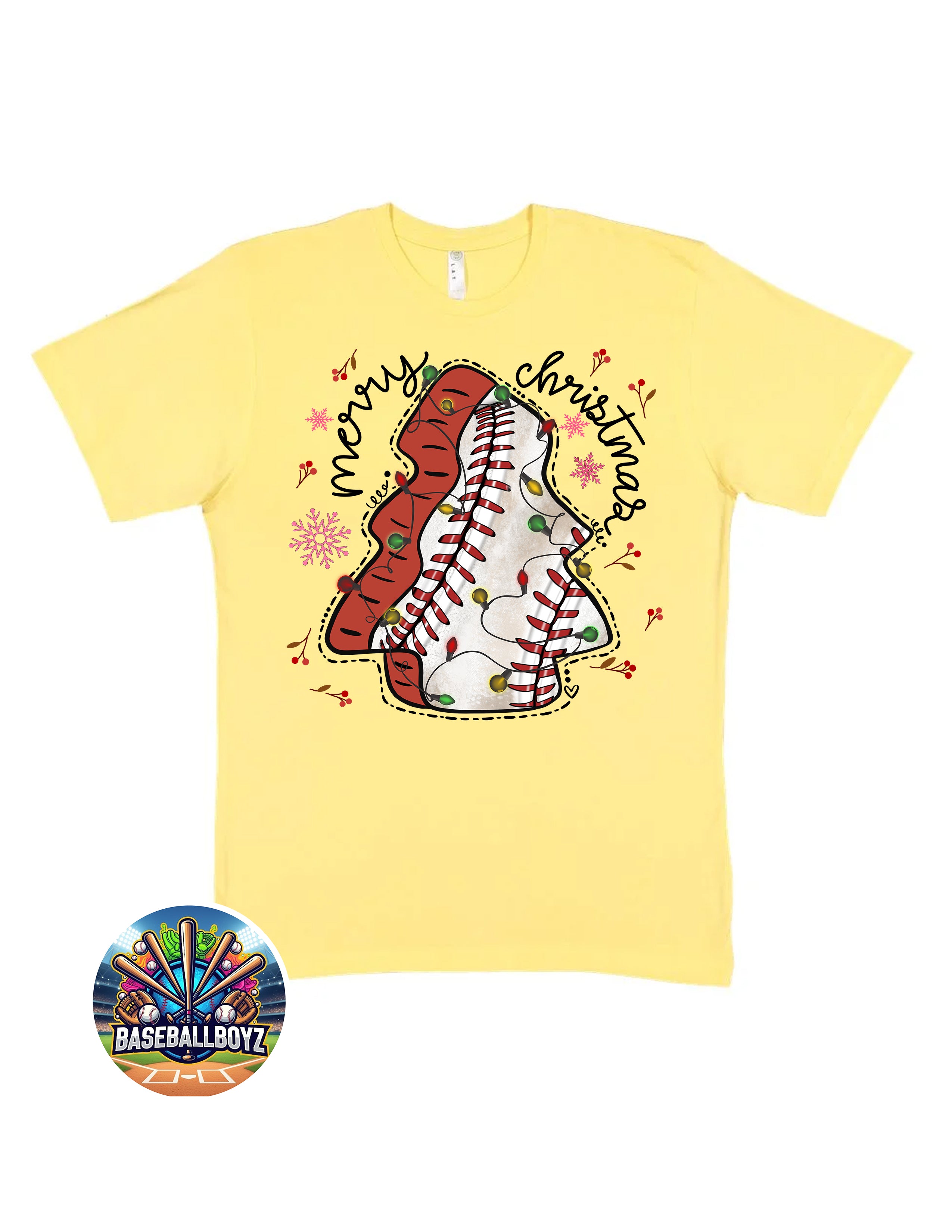 Baseball Snack Christmas Trees Graphic T-Shirt