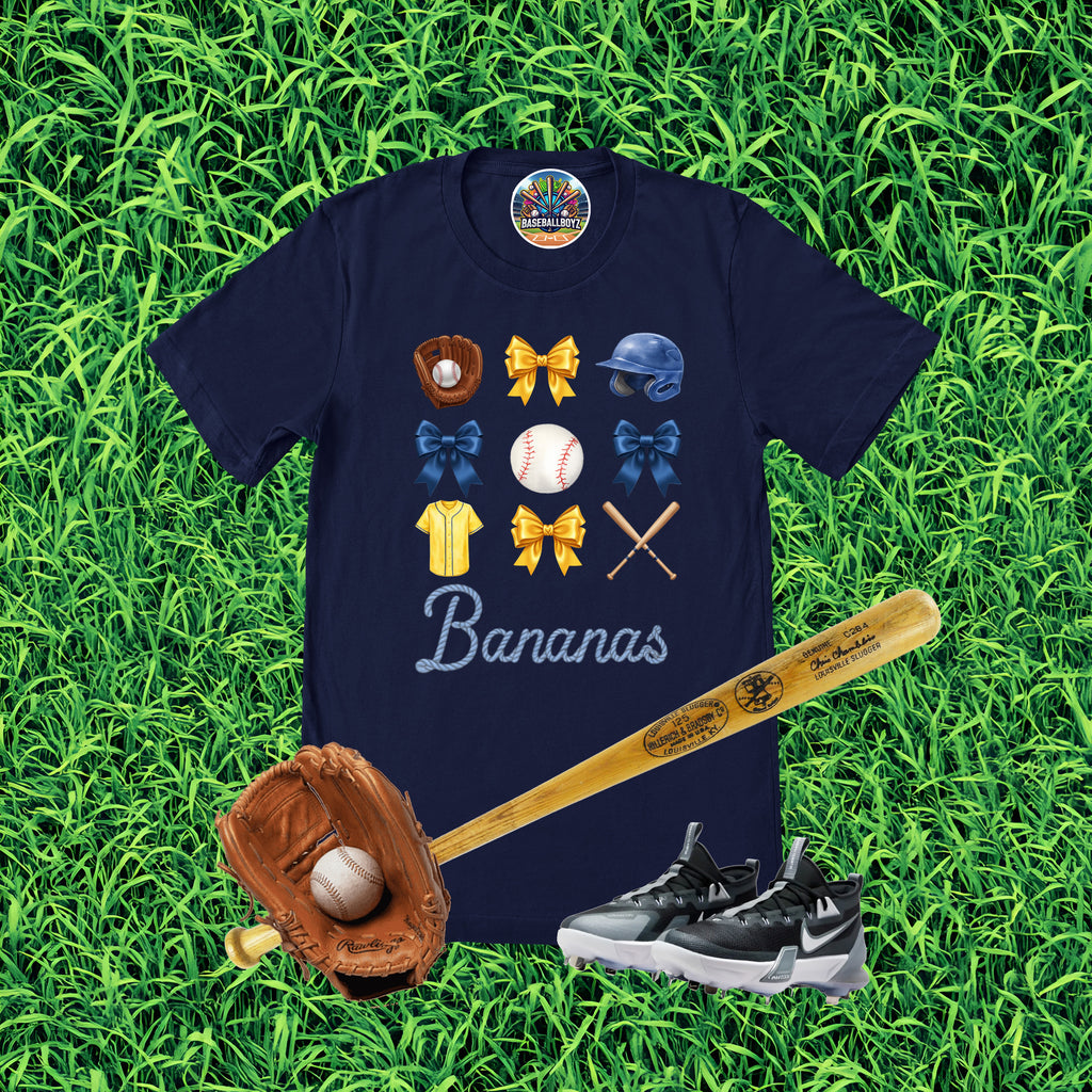 Bananas Coquette Bow Icons Team Graphic T-Shirt