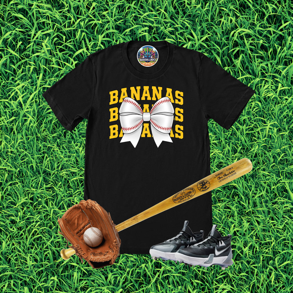 Bananas Stacked Bow Team Graphic T-Shirt