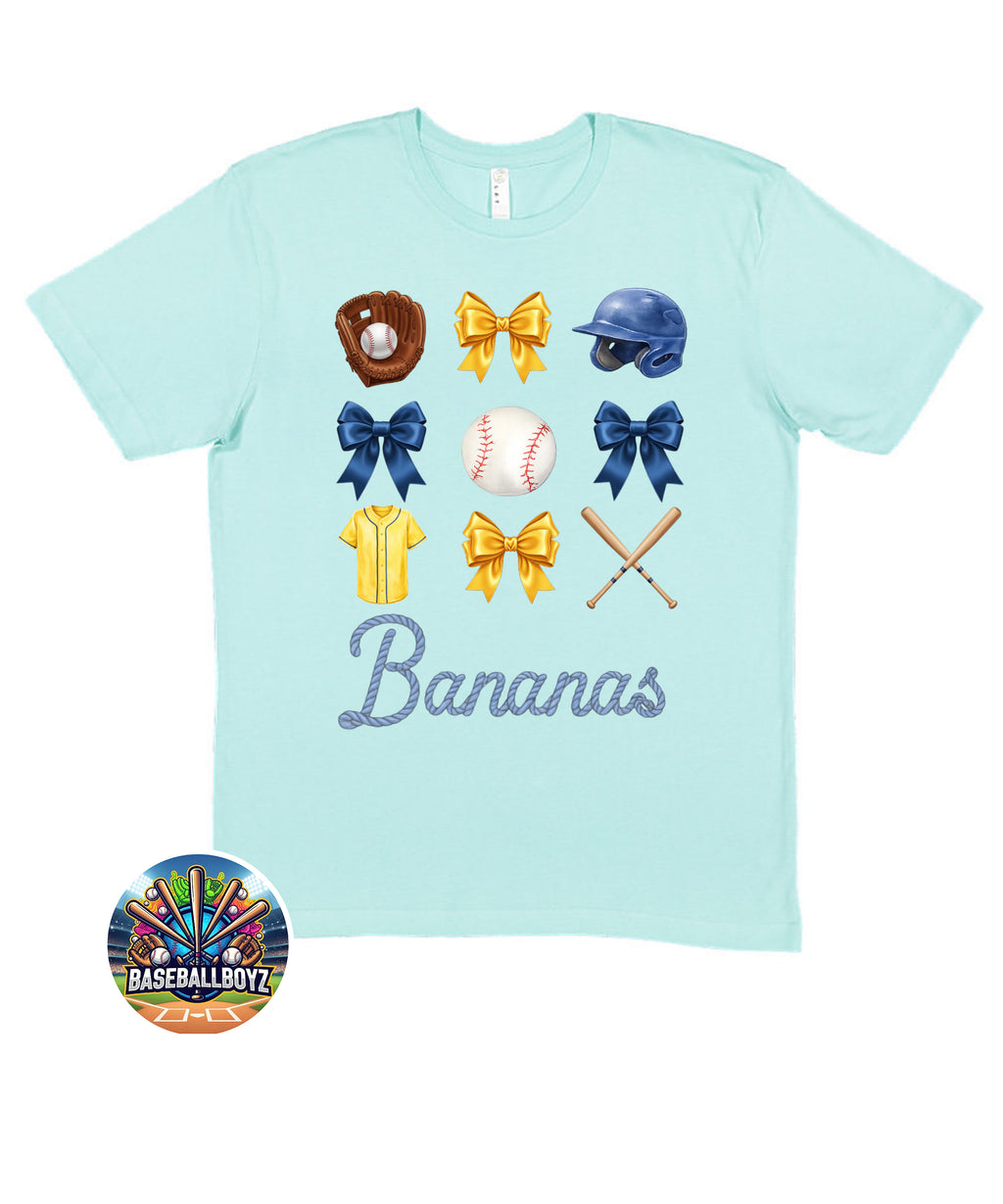 Bananas Coquette Bow Icons Team Graphic T-Shirt