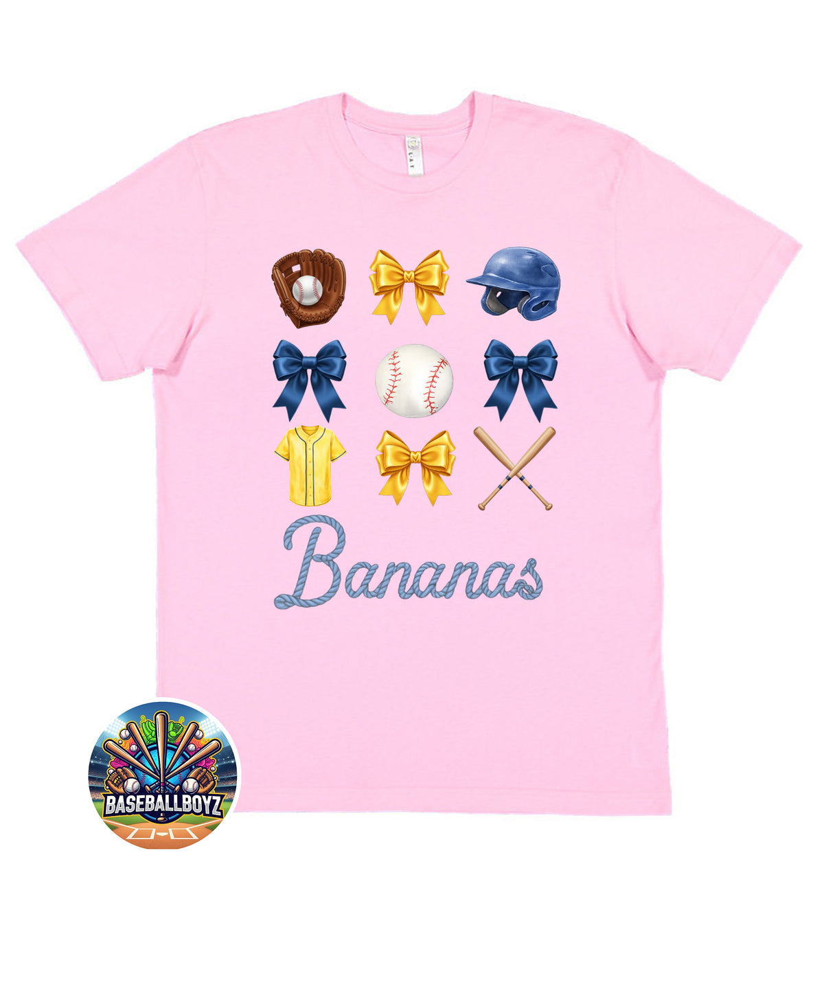 Bananas Coquette Bow Icons Team Graphic T-Shirt