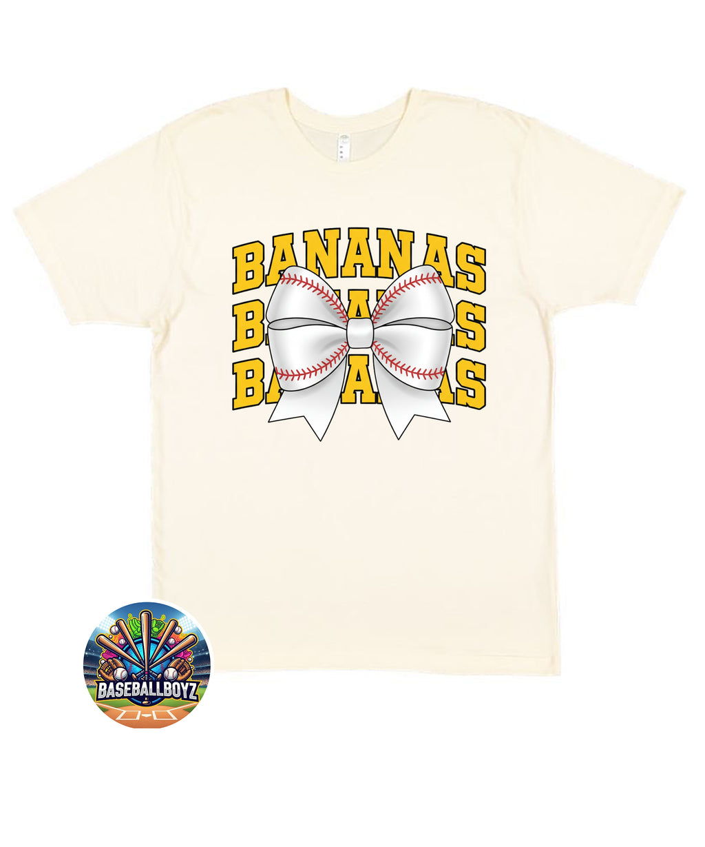 Bananas Stacked Bow Team Graphic T-Shirt