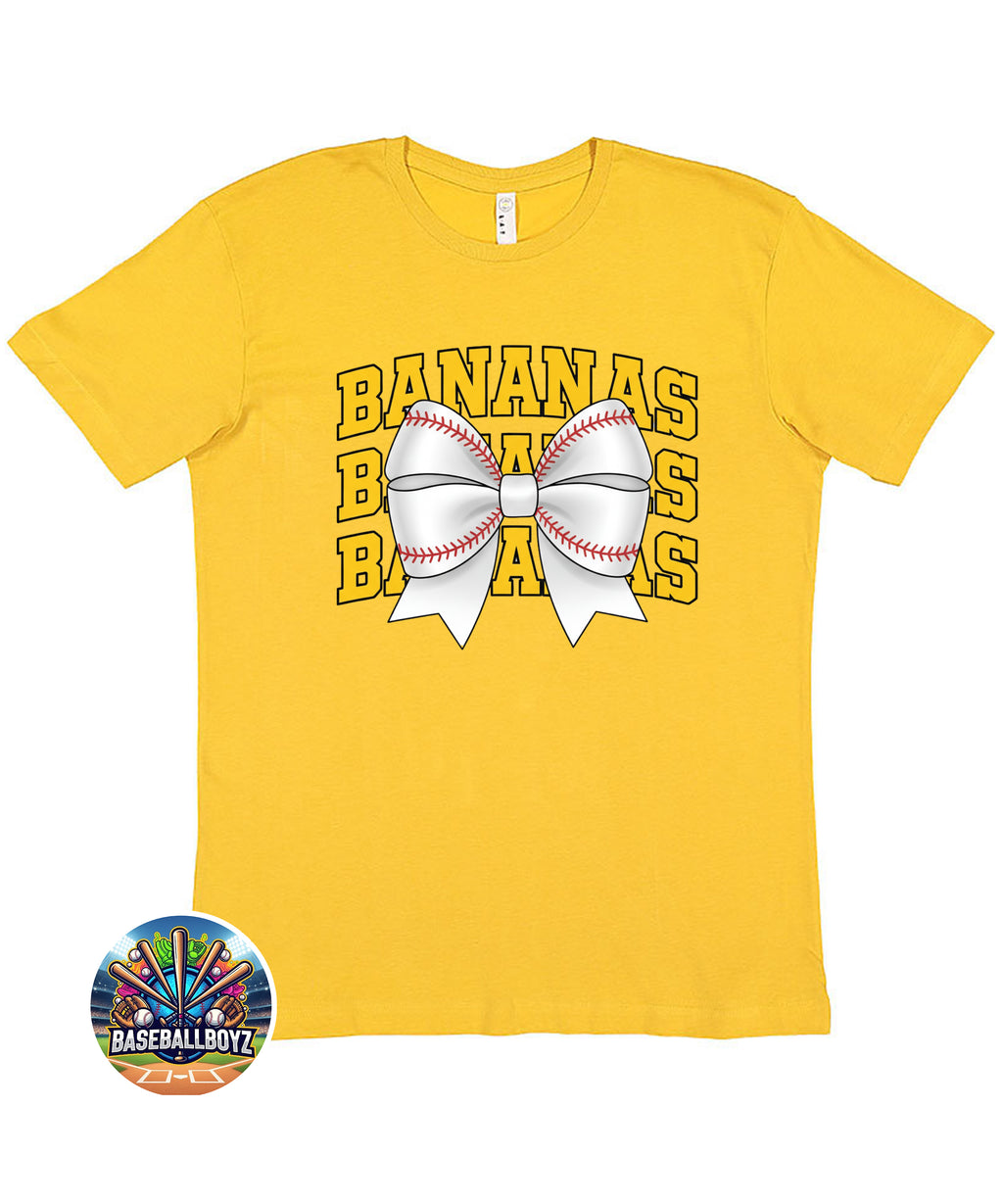 Bananas Stacked Bow Team Graphic T-Shirt