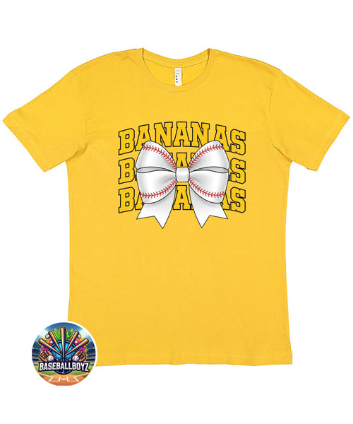 Bananas Stacked Bow Team Graphic T-Shirt