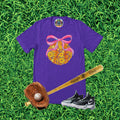 Softball Floral Bow Graphic T-Shirt