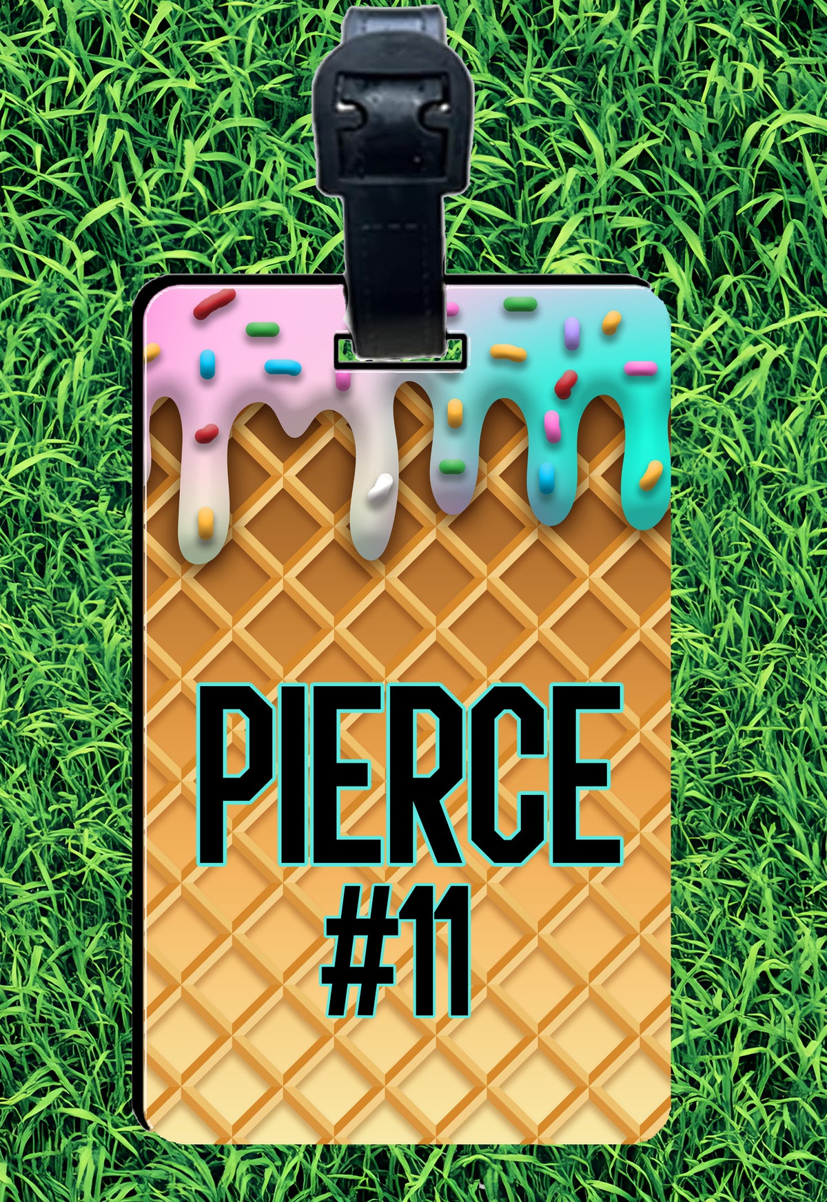 Custom Drip Rectangle Baseball Bag Tag