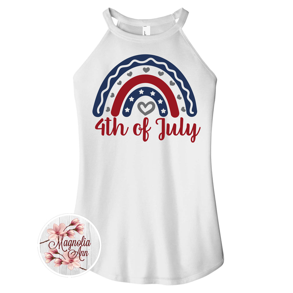 4th of July Rainbow Rocker Tank Top