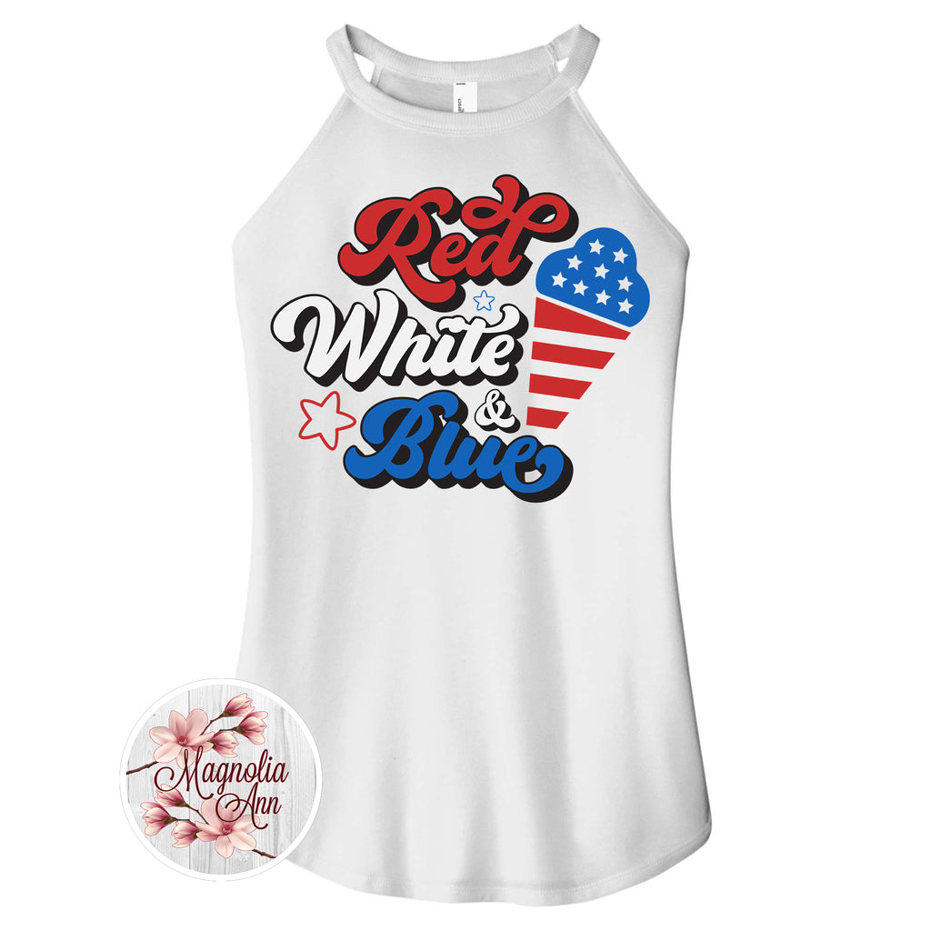 Red White And Blue Patriotic Rocker Tank Top