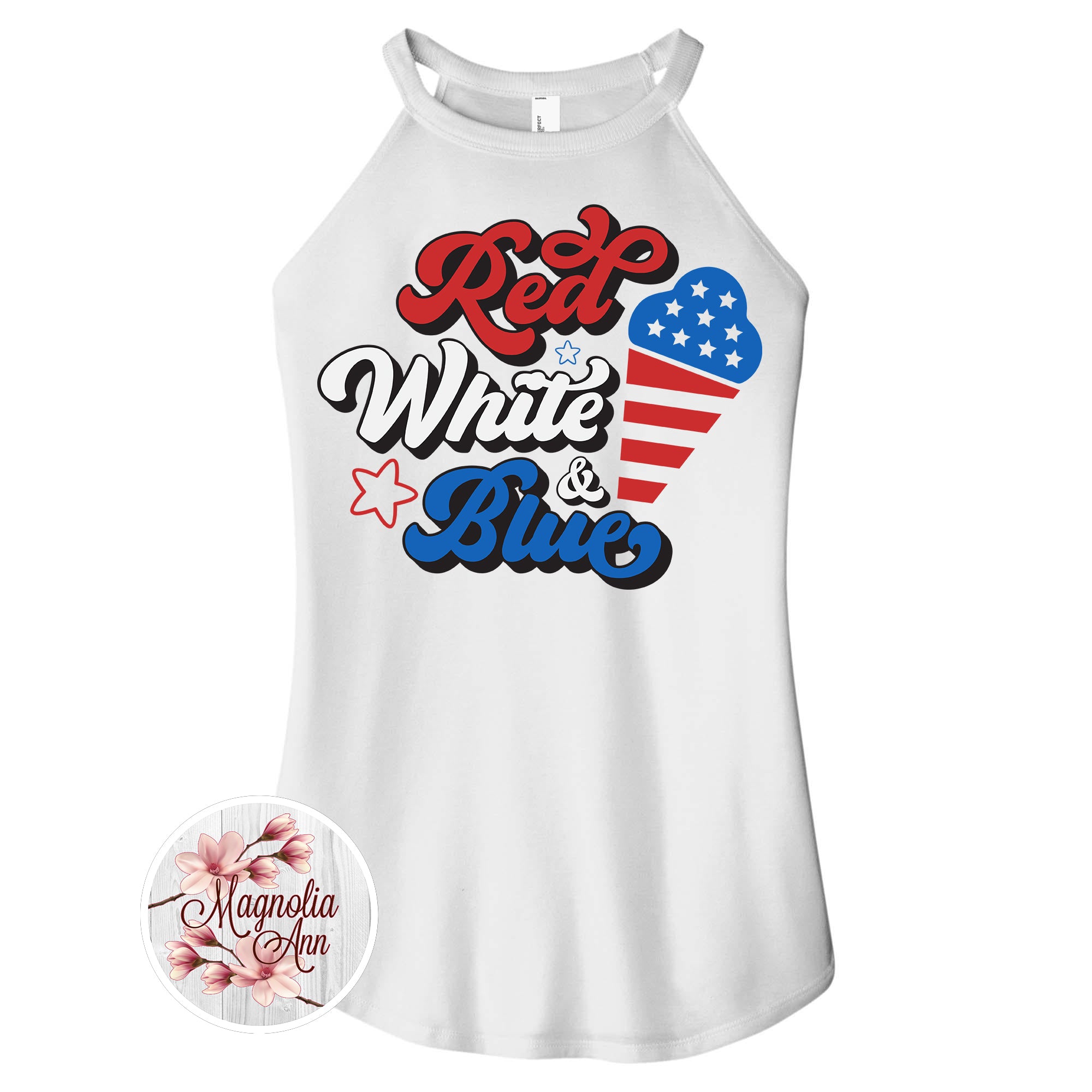 Red White And Blue Patriotic Rocker Tank Top