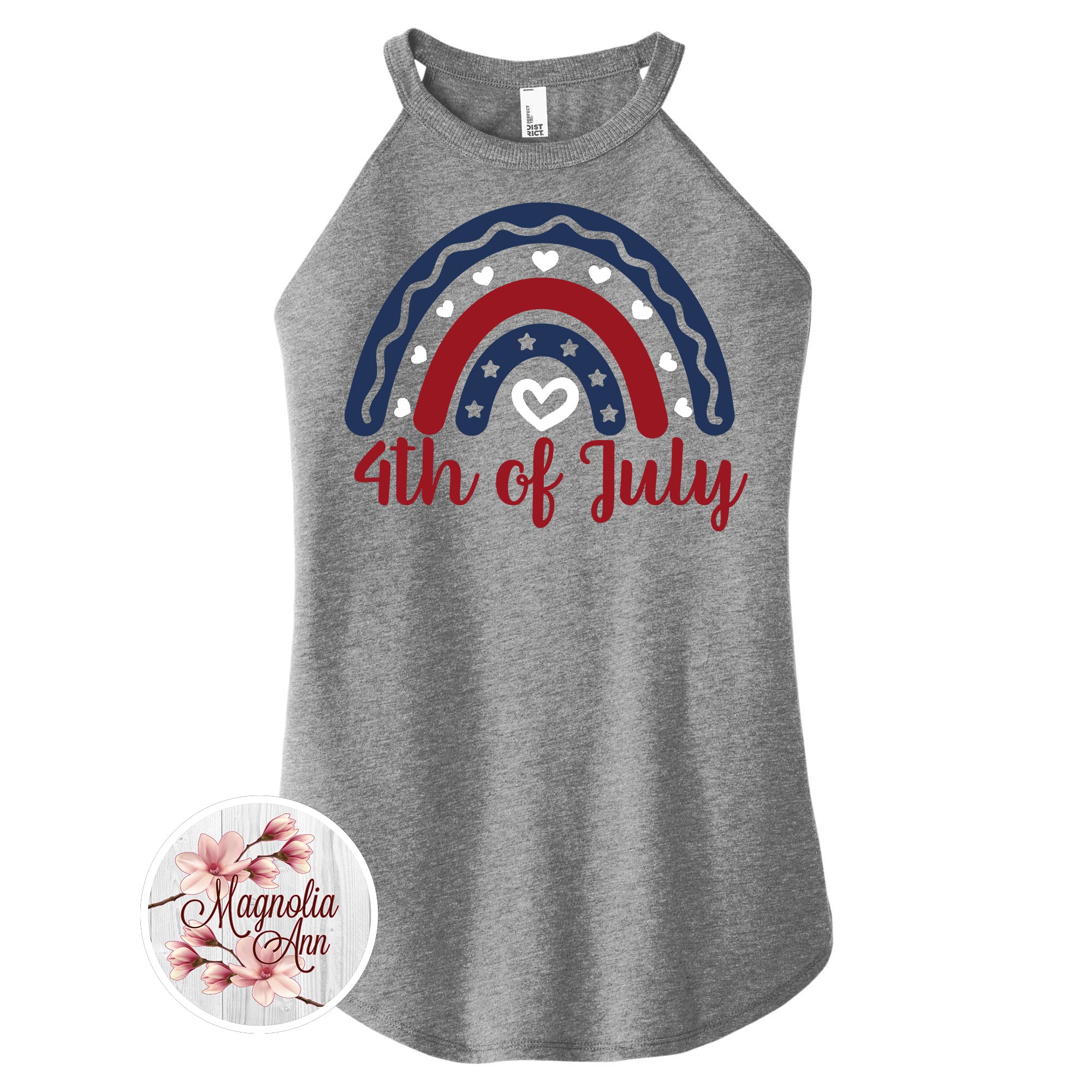 4th of July Rainbow Rocker Tank Top