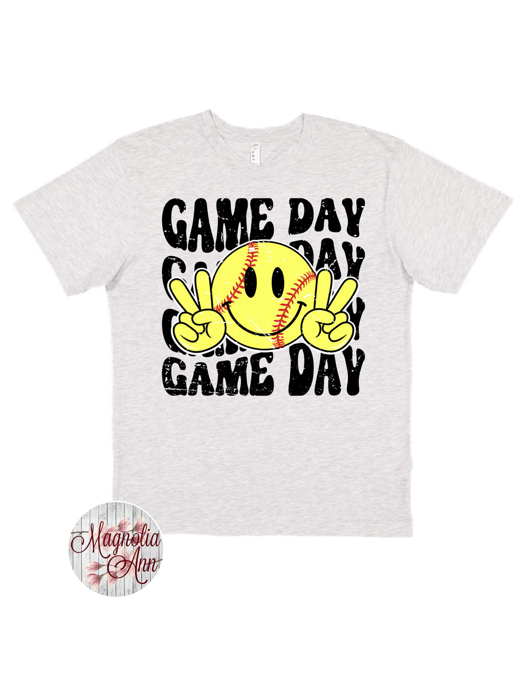 Game Day Softball Smiley T-Shirt