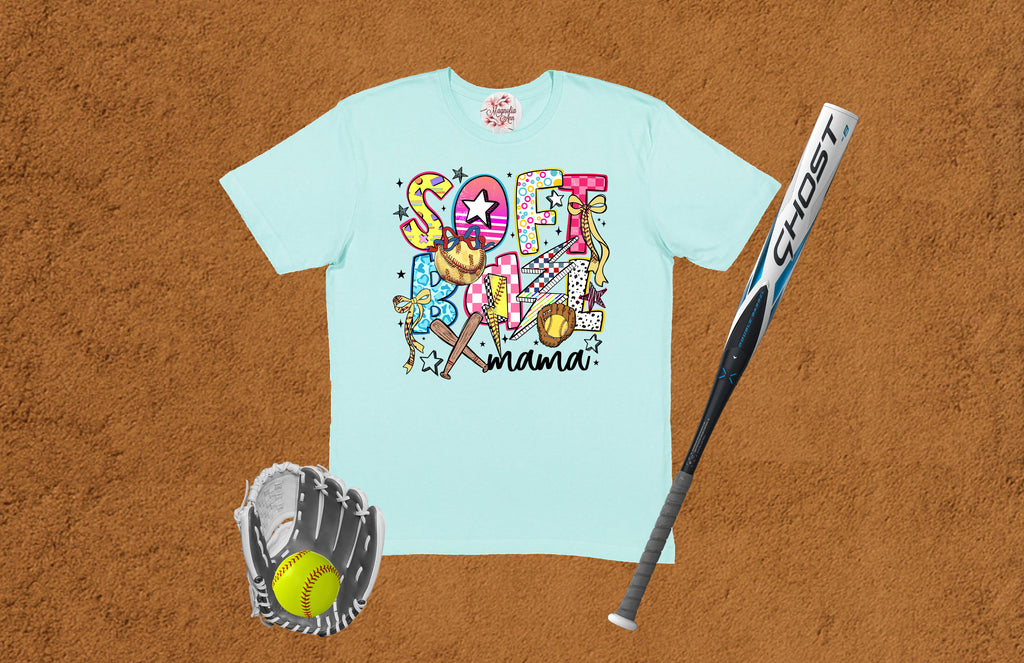 Softball Retro Icons Graphic T-Shirt