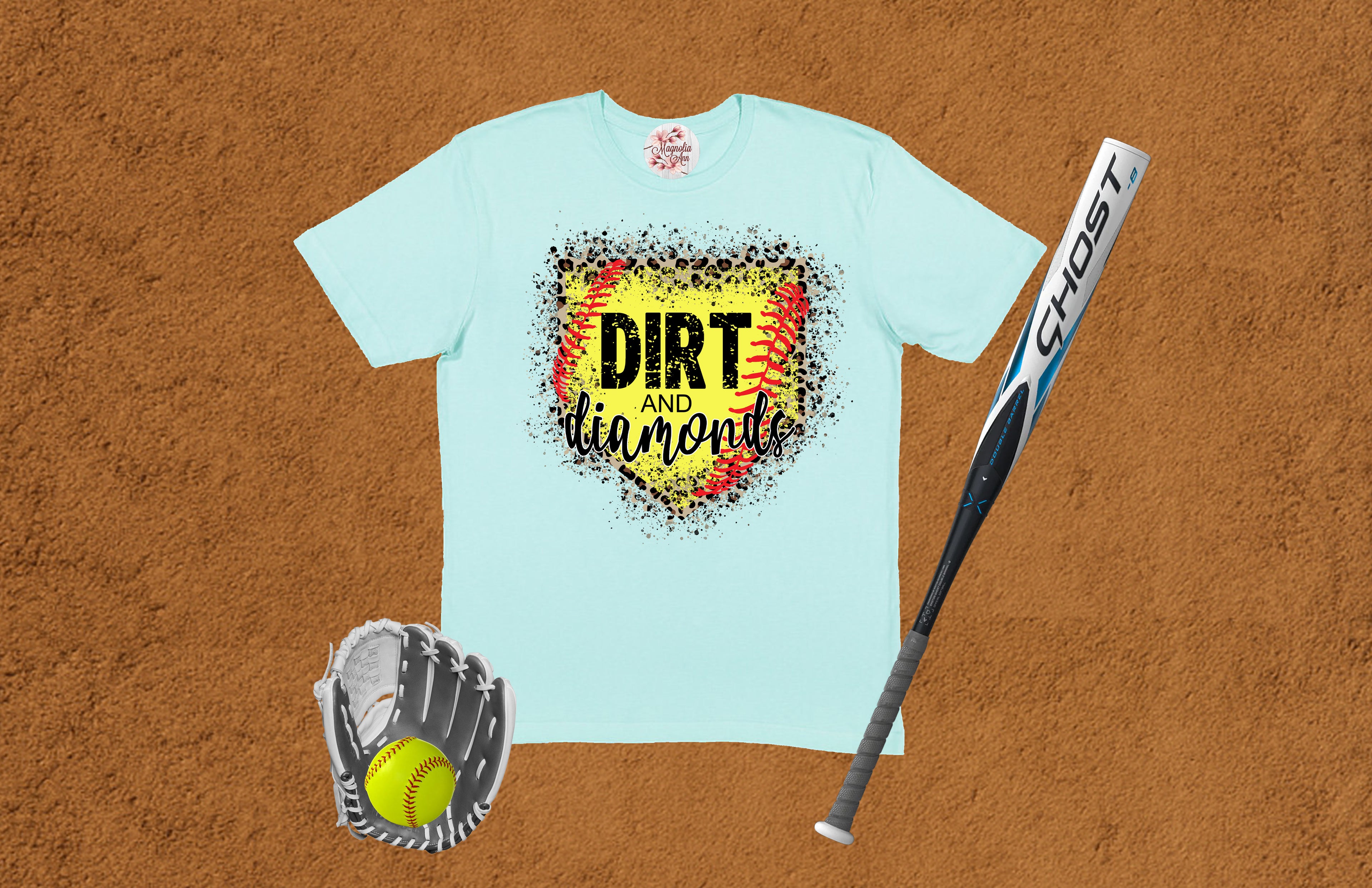 Dirt and Diamonds Softball Graphic T-Shirt