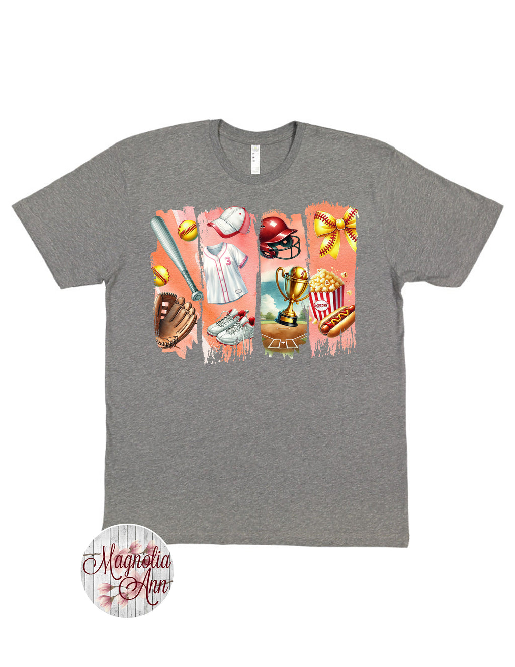 Retro Softball Icons Graphic T-Shirt